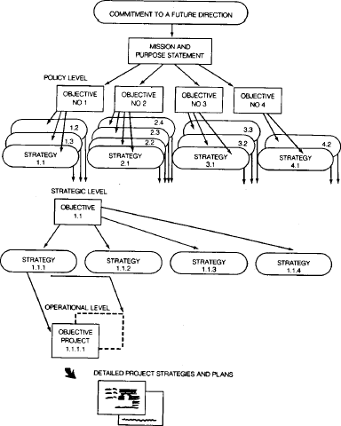 Figure 2: The heirarchy of objects, strategies and projects.