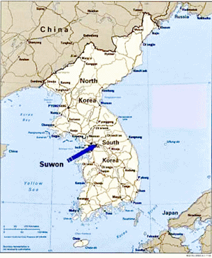 Figure 2: The location of the fortress in South Korea