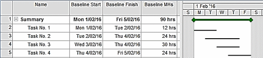 Figure 9: Sample Baseline Schedule
