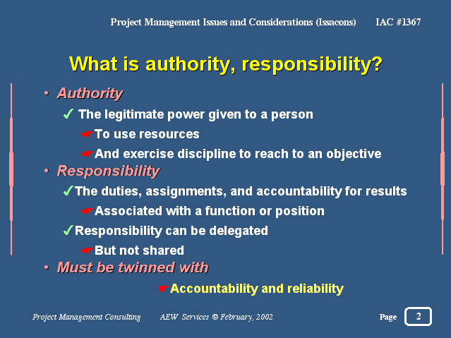 the difference between authority and responsibility