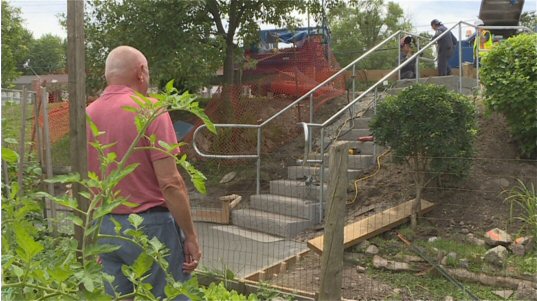 Figure 3: new concrete staircase opened in Etobicoke's Tom Riley Park