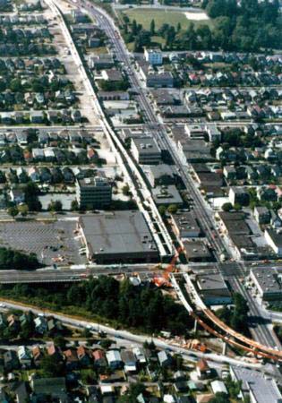 Aerial view shows major acquisition of property and track relocation