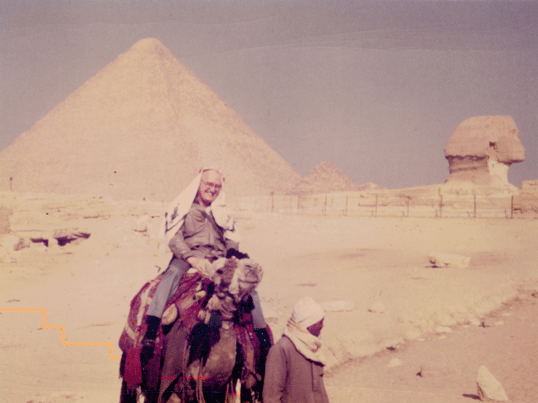 Figure 1: Max on a long-ago trip to the Great Pyramid at Giza, Egypt