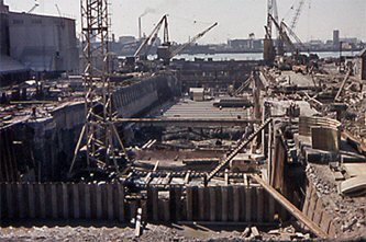 Figure 5: Excavation for the new lock floor well under way